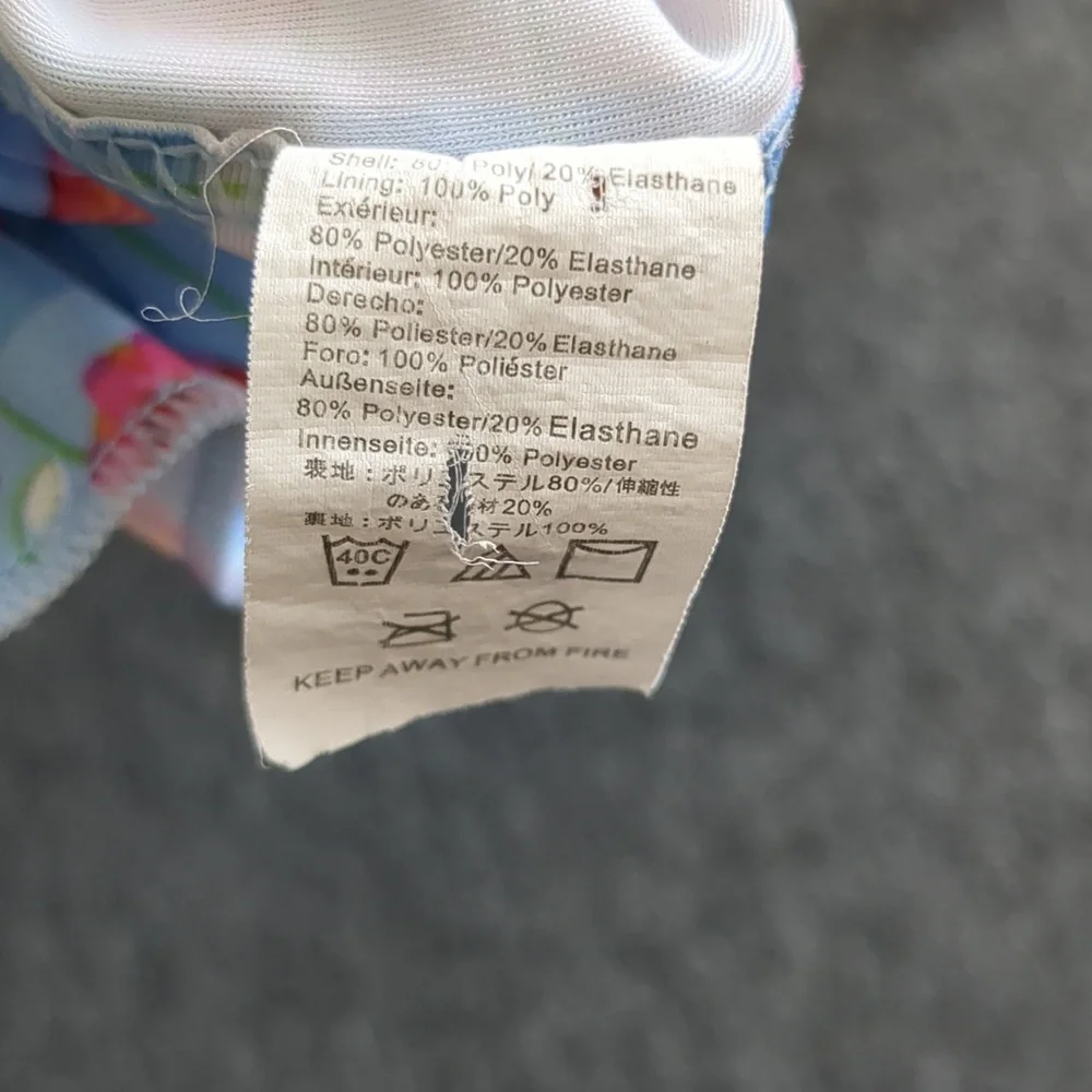 6M Striped Floral I Play One Piece Baby Swimsuit With Built-In Swim Diaper